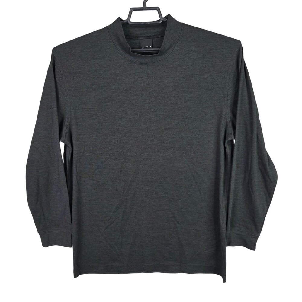 Mens Dunning Golf Black Performance Polo Shirt Long Sleeve Polyester Size L